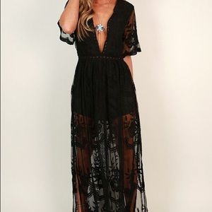 Long Black Lace dress